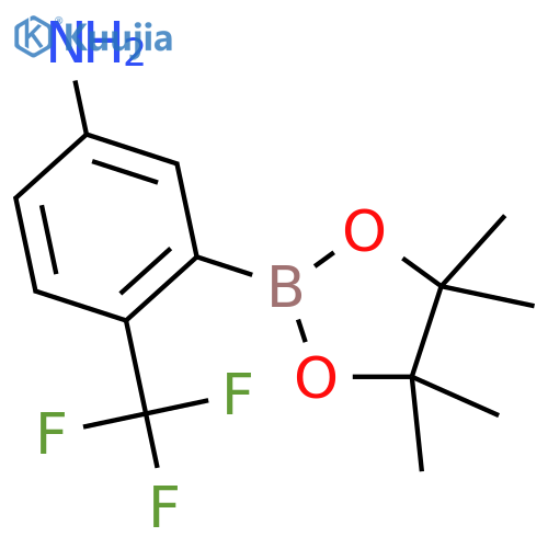 3-(4,4,5,5-tetramethyl-1,3,2-dioxaborolan-2-yl)-4-(trifluoromethyl)aniline structure