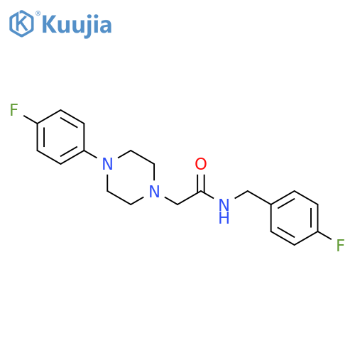 N-[(4-Fluorophenyl)methyl]-2-[4-(4-fluorophenyl)piperazin-1-yl]acetamide structure