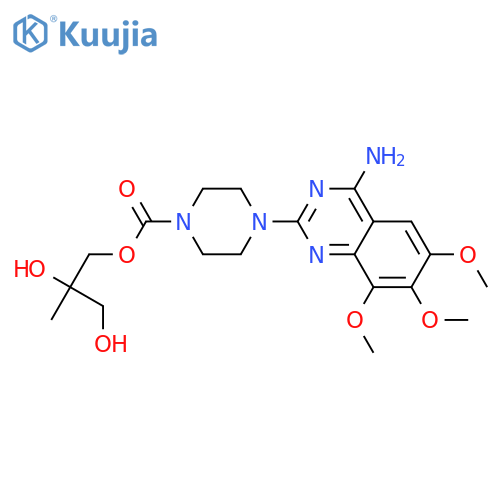 1-Piperazinecarboxylicacid, 4-(4-amino-6,7,8-trimethoxy-2-quinazolinyl)-,2,3-dihydroxy-2-methylpropyl ester structure