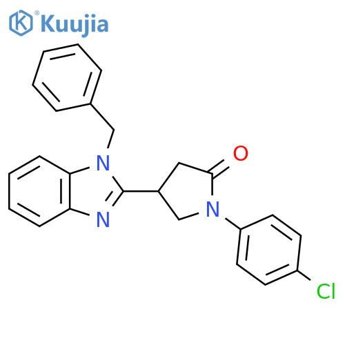 4-(1-benzyl-1H-1,3-benzodiazol-2-yl)-1-(4-chlorophenyl)pyrrolidin-2-one structure