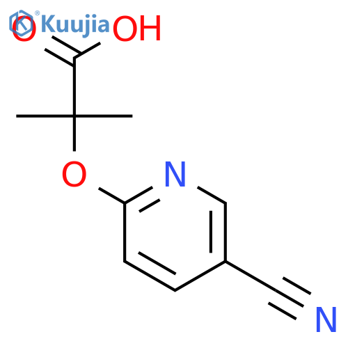 Propanoic acid, 2-[(5-cyano-2-pyridinyl)oxy]-2-methyl- structure