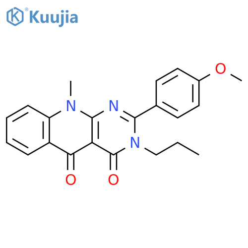 2-(4-methoxyphenyl)-10-methyl-3-propylpyrimido[4,5-b]quinoline-4,5-dione structure