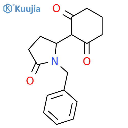 1,3-Cyclohexanedione, 2-[5-oxo-1-(phenylmethyl)-2-pyrrolidinyl]- structure