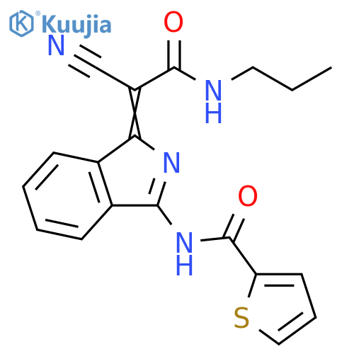 N-(1Z)-1-cyano(propylcarbamoyl)methylidene-1H-isoindol-3-ylthiophene-2-carboxamide structure