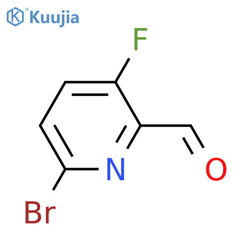 6-bromo-3-fluoro-pyridine-2-carbaldehyde structure