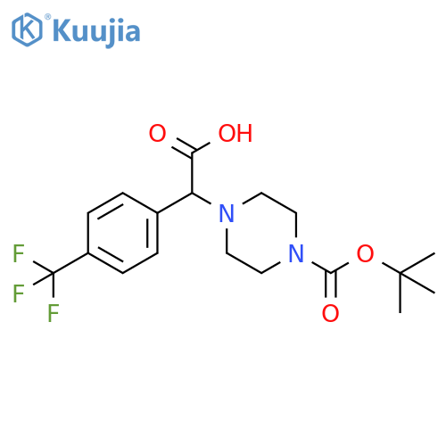 2-(4-(tert-Butyl)oxycarbonylpiperazinyl)-2-4-(trfiluoromethyl)phenylacetic Acid structure