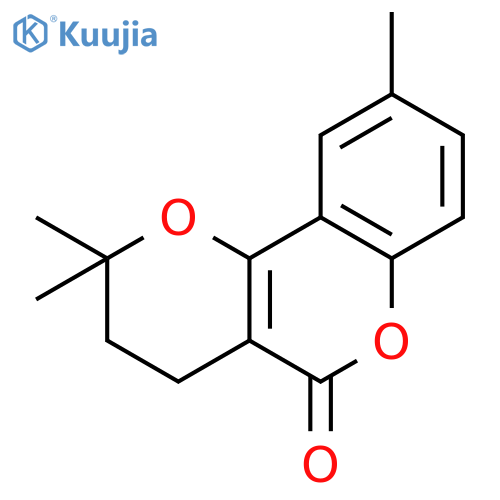 2H,5H-Pyrano[3,2-c][1]benzopyran-5-one, 3,4-dihydro-2,2,9-trimethyl- structure