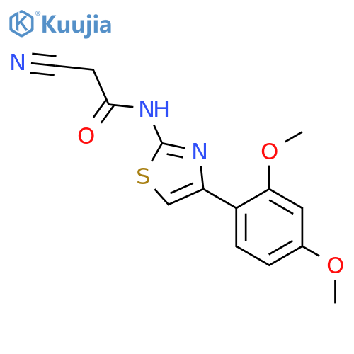 2-cyano-N-[4-(2,4-dimethoxyphenyl)-1,3-thiazol-2-yl]acetamide structure