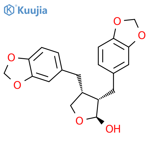 2-FURANOL, 3,4-BIS(1,3-BENZODIOXOL-5-YLMETHYL)TETRAHYDRO-, (2S,3S,4R)- structure