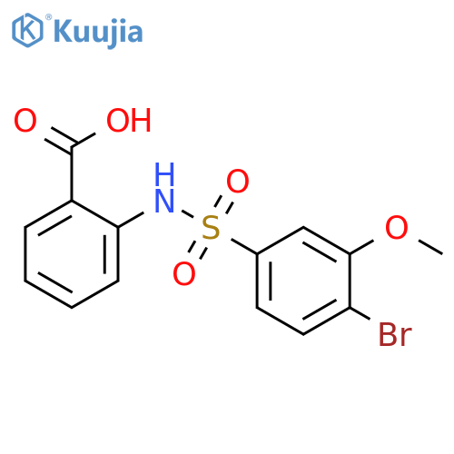 2-(4-bromo-3-methoxybenzenesulfonamido)benzoic acid structure