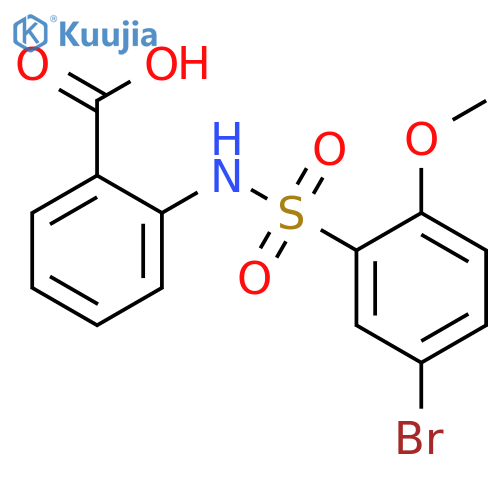 2-{[(5-bromo-2-methoxyphenyl)sulfonyl]amino}benzoic acid structure