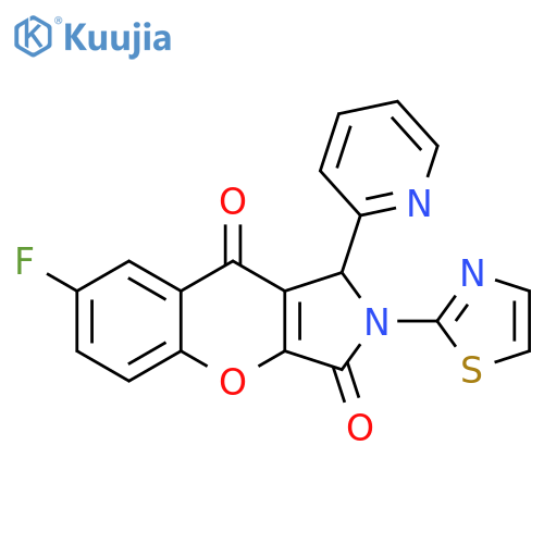 7-fluoro-1-(pyridin-2-yl)-2-(1,3-thiazol-2-yl)-1H,2H,3H,9H-chromeno2,3-cpyrrole-3,9-dione structure