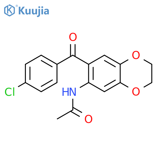 N-[7-(4-chlorobenzoyl)-2,3-dihydro-1,4-benzodioxin-6-yl]acetamide structure