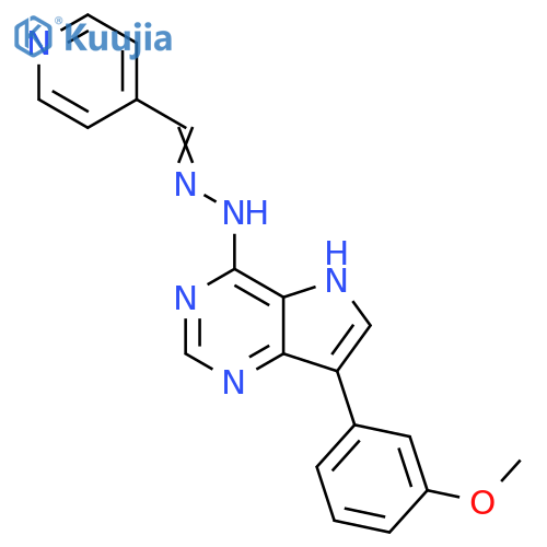4-({2-7-(3-methoxyphenyl)-5H-pyrrolo3,2-dpyrimidin-4-ylhydrazin-1-ylidene}methyl)pyridine structure