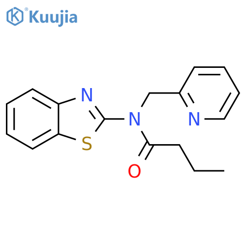 N-(1,3-benzothiazol-2-yl)-N-(pyridin-2-yl)methylbutanamide structure