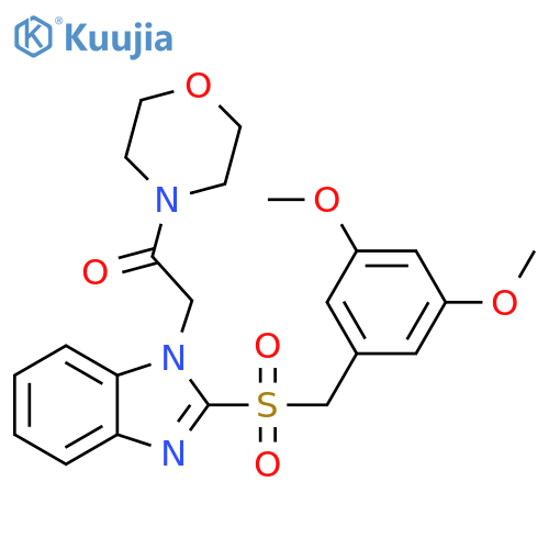 2-{2-(3,5-dimethoxyphenyl)methanesulfonyl-1H-1,3-benzodiazol-1-yl}-1-(morpholin-4-yl)ethan-1-one structure