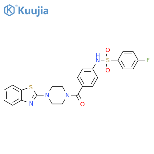 N-{4-4-(1,3-benzothiazol-2-yl)piperazine-1-carbonylphenyl}-4-fluorobenzene-1-sulfonamide structure