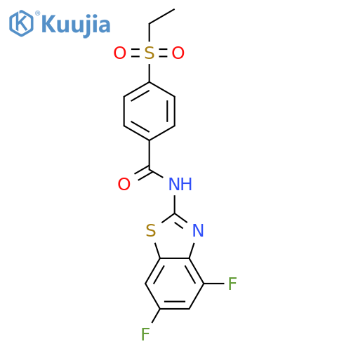 N-(4,6-difluoro-1,3-benzothiazol-2-yl)-4-(ethanesulfonyl)benzamide structure