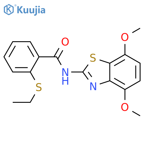 N-(4,7-dimethoxy-1,3-benzothiazol-2-yl)-2-(ethylsulfanyl)benzamide structure
