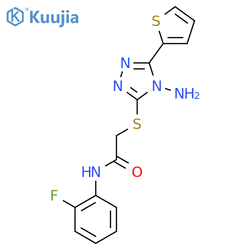 2-{4-amino-5-(thiophen-2-yl)-4H-1,2,4-triazol-3-ylsulfanyl}-N-(2-fluorophenyl)acetamide structure