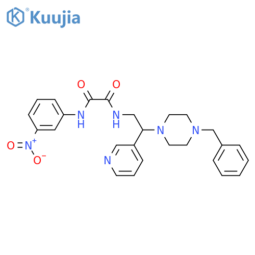 N'-2-(4-benzylpiperazin-1-yl)-2-(pyridin-3-yl)ethyl-N-(3-nitrophenyl)ethanediamide structure