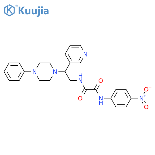 N-(4-nitrophenyl)-N'-2-(4-phenylpiperazin-1-yl)-2-(pyridin-3-yl)ethylethanediamide structure