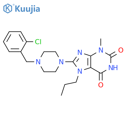 8-{4-(2-chlorophenyl)methylpiperazin-1-yl}-3-methyl-7-propyl-2,3,6,7-tetrahydro-1H-purine-2,6-dione structure