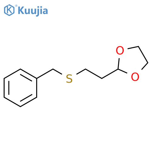 1,3-Dioxolane, 2-[2-[(phenylmethyl)thio]ethyl]- structure