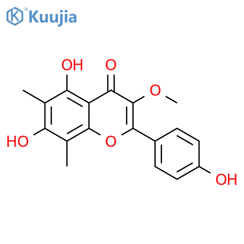 4H-1-Benzopyran-4-one, 5,7-dihydroxy-2-(4-hydroxyphenyl)-3-methoxy-6,8-dimethyl- structure