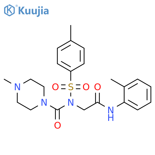 N-(2-methylphenyl)-2-N-(4-methylpiperazine-1-carbonyl)4-methylbenzenesulfonamidoacetamide structure