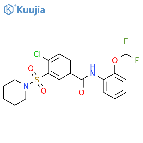 4-chloro-N-2-(difluoromethoxy)phenyl-3-(piperidine-1-sulfonyl)benzamide structure
