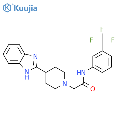 2-4-(1H-1,3-benzodiazol-2-yl)piperidin-1-yl-N-3-(trifluoromethyl)phenylacetamide structure