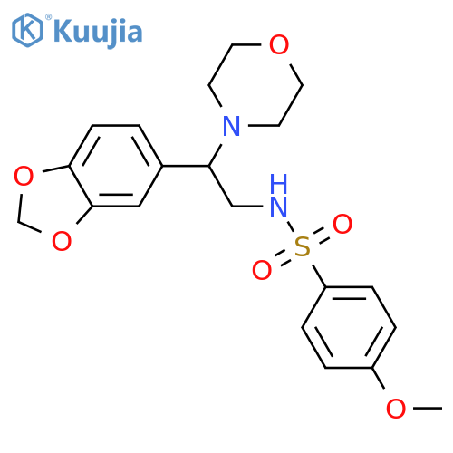 N-2-(2H-1,3-benzodioxol-5-yl)-2-(morpholin-4-yl)ethyl-4-methoxybenzene-1-sulfonamide structure