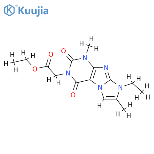 ethyl 2-{8-ethyl-1,7-dimethyl-2,4-dioxo-1H,2H,3H,4H,8H-imidazo1,2-gpurin-3-yl}acetate structure