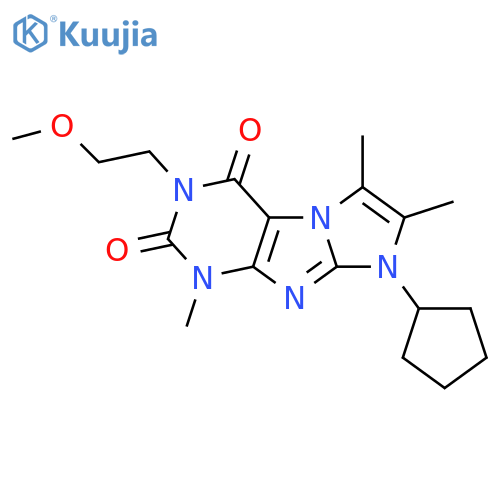 8-cyclopentyl-3-(2-methoxyethyl)-1,6,7-trimethyl-1H,2H,3H,4H,8H-imidazo1,2-gpurine-2,4-dione structure