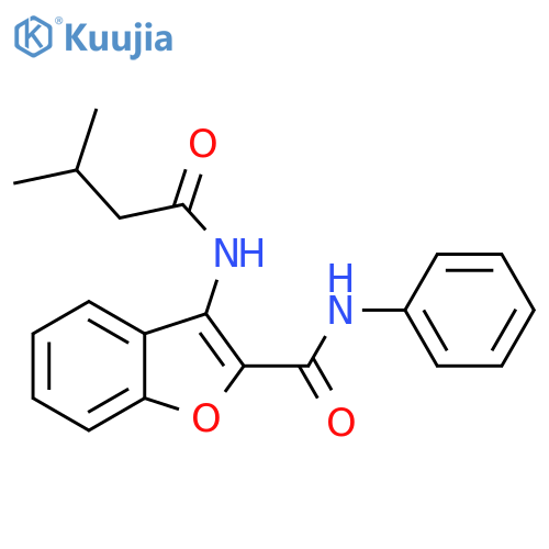 3-(3-methylbutanamido)-N-phenyl-1-benzofuran-2-carboxamide structure