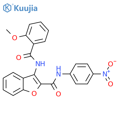 3-(2-methoxybenzamido)-N-(4-nitrophenyl)-1-benzofuran-2-carboxamide structure