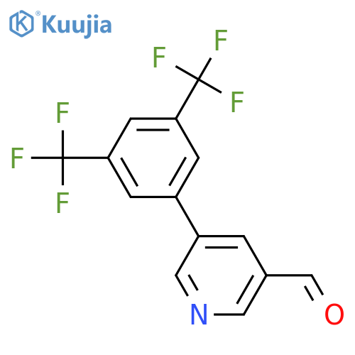 5-[3,5-Bis(trifluoromethyl)phenyl]-3-pyridinecarbaldehyde structure