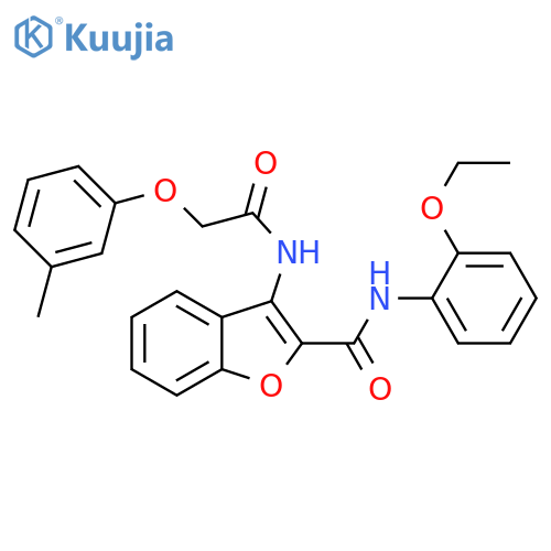 N-(2-ethoxyphenyl)-3-2-(3-methylphenoxy)acetamido-1-benzofuran-2-carboxamide structure