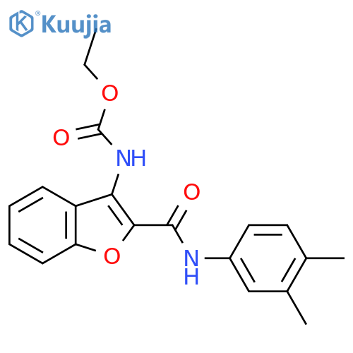 ethyl N-{2-(3,4-dimethylphenyl)carbamoyl-1-benzofuran-3-yl}carbamate structure