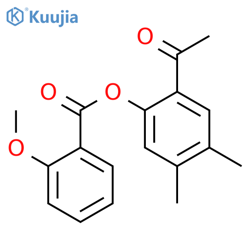 Benzoic acid, 2-methoxy-, 2-acetyl-4,5-dimethylphenyl ester structure