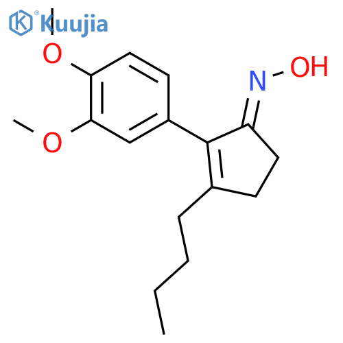 2-Cyclopenten-1-one, 3-butyl-2-(3,4-dimethoxyphenyl)-, oxime structure