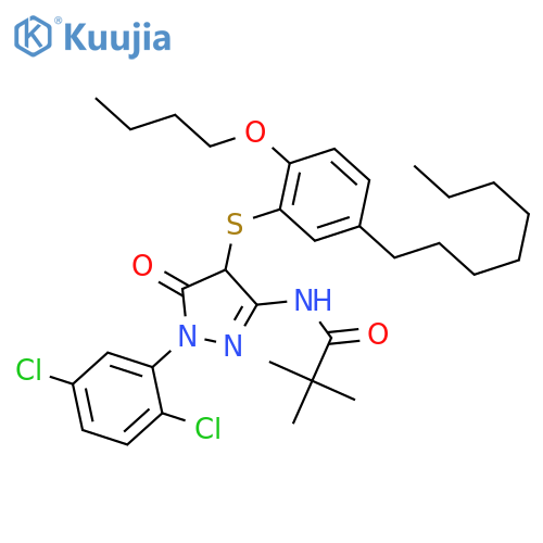 1-(2’,5’-Dichlorophenyl)-3-terpentylamido-4-(2’-butoxy-5’-tertoctylbenzenesulfenyl)-2-pyrazoline-5-keto structure