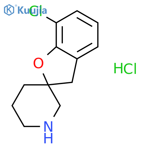 Spiro[benzofuran-2(3H),3'-piperidine], 7-chloro-, hydrochloride structure