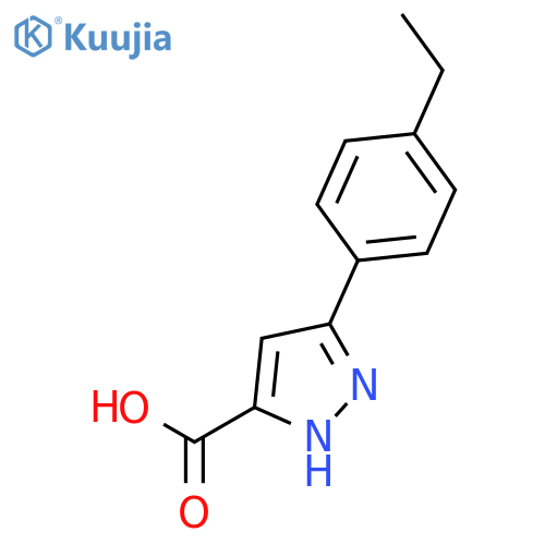 3-(4-Ethylphenyl)-1H-pyrazole-5-carboxylic acid structure