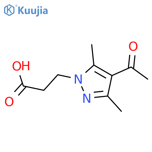 3-(4-Acetyl-3,5-dimethyl-1H-pyrazol-1-yl)propanoic acid structure