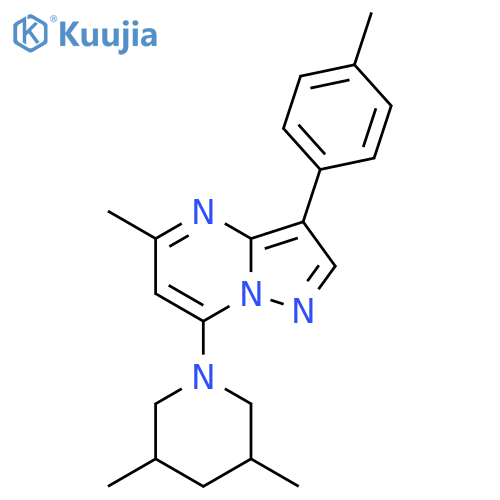 3,5-dimethyl-1-5-methyl-3-(4-methylphenyl)pyrazolo1,5-apyrimidin-7-ylpiperidine structure