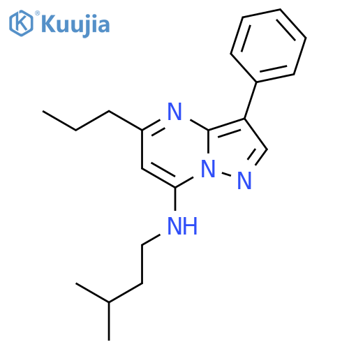 N-(3-methylbutyl)-3-phenyl-5-propylpyrazolo1,5-apyrimidin-7-amine structure