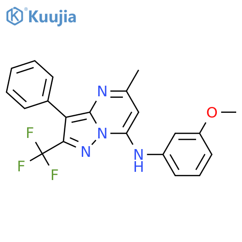 N-(3-methoxyphenyl)-5-methyl-3-phenyl-2-(trifluoromethyl)pyrazolo1,5-apyrimidin-7-amine structure