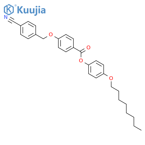 Benzoic acid, 4-[(4-cyanophenyl)methoxy]-, 4-(octyloxy)phenyl ester structure